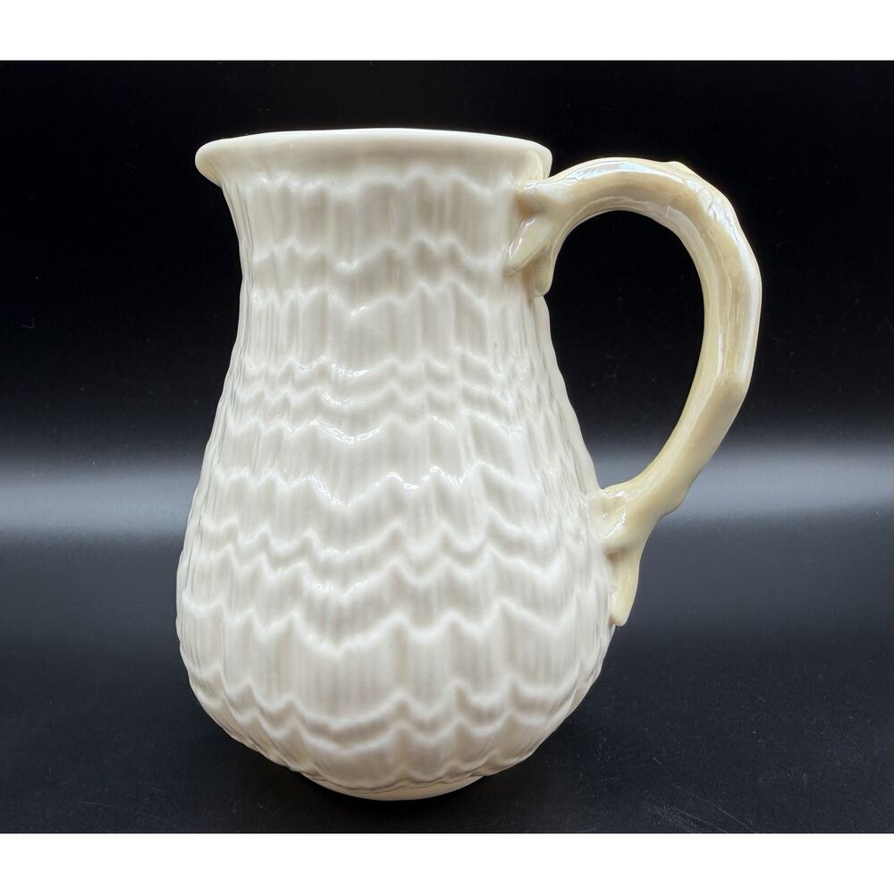 Belleek Irish Porcelain TRIDACNA Limpet Milk Pitcher 5.5” 6th Green Mark 1965-80